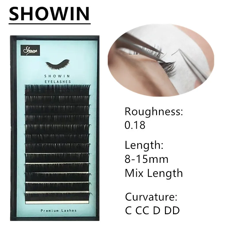 

Eyelashes Mink Lashes 16Rows/Case 8~15mm Mix Premium Natural Synthetic Mink Individual Eyelash Extension Makeup Maquiagem Cilios