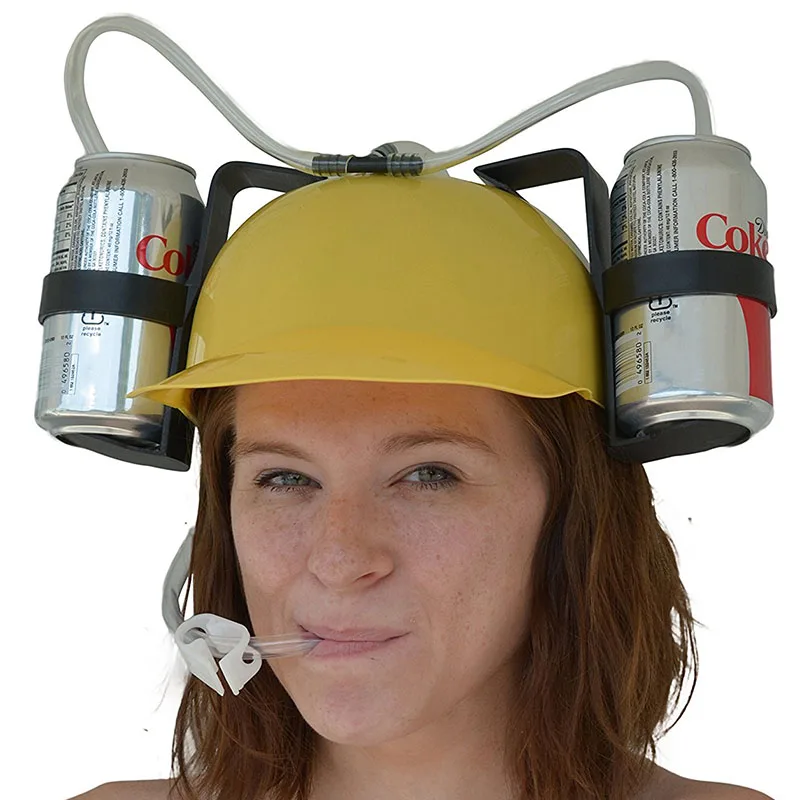 Шлем для напитков ленивый Handfree питьевой соломинки для питья пива колы газированной Шахтерская шляпа держатель колпачок крутой День рождения Реквизит roczk