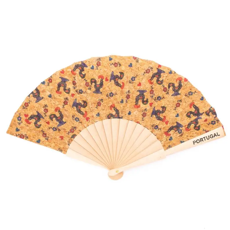 

Cork hand fan folding fan vintage wooden hand fans L-024-C