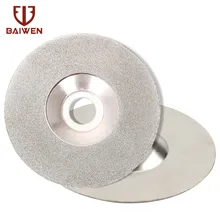 Discos de corte de diamante galvanizado, amoladora de 125mm, 5 pulgadas, cuchillas en forma de tazón para vidrio, cerámica, Jade, grano 150