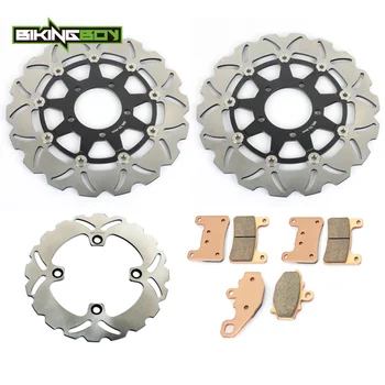 

BIKINGBOY For KAWASAKI ZX10R ZX-10R ZX1000 E8F E9F EAF 2008 2009 2010 08 09 10 Wavy Front Rear Brake Discs Disks Rotors Pads