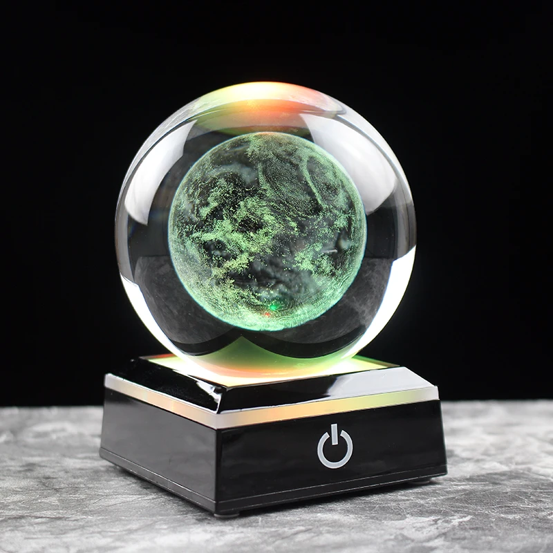 Bola de cristal com gravação de cristal de meditação natural, para  decoração de casa pedra de cristal (cor : Saturno, tamanho: 6 cm)
