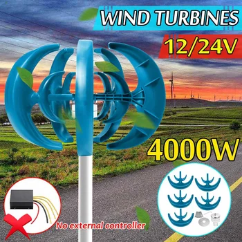 

12V 24V 4000W Vertical Axis Wind Turbines Generator Lantern 5 Blades Motor Kit Windmill Energy Charge Turbines for Home Camping