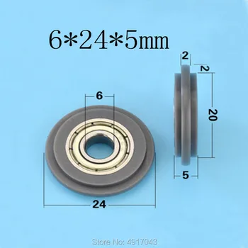 

10pcs 696 bearing plastic coated door and window pulley with roller cam shoulder outer cam sub groove track guide wheel 6*24*5mm