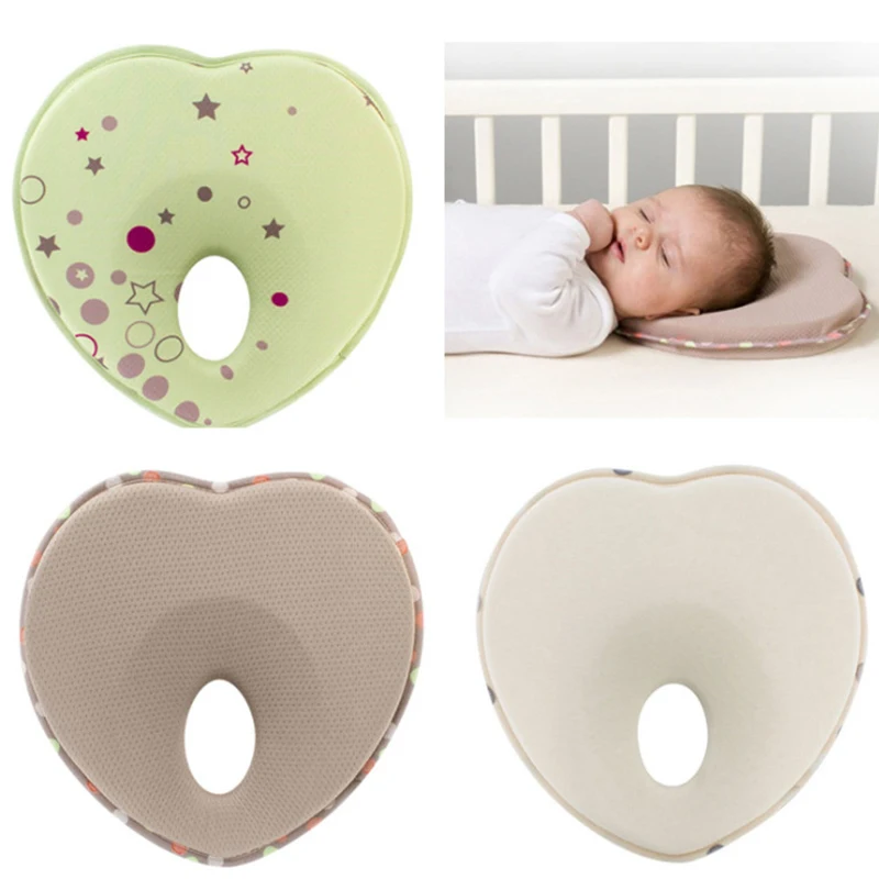 

Baby Pillow Infant Boy Girl HEART Shape Toddler Sleep Positioner Anti Roll Cushion Flat Head Pillows Protection of Newborn Bebe