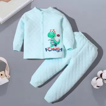 

Children's Warm Clothing Set Baby Cotton Underwear Thickening Boys Girls Clothes Long Pants Baby Autumn Winter Pajamas Sets