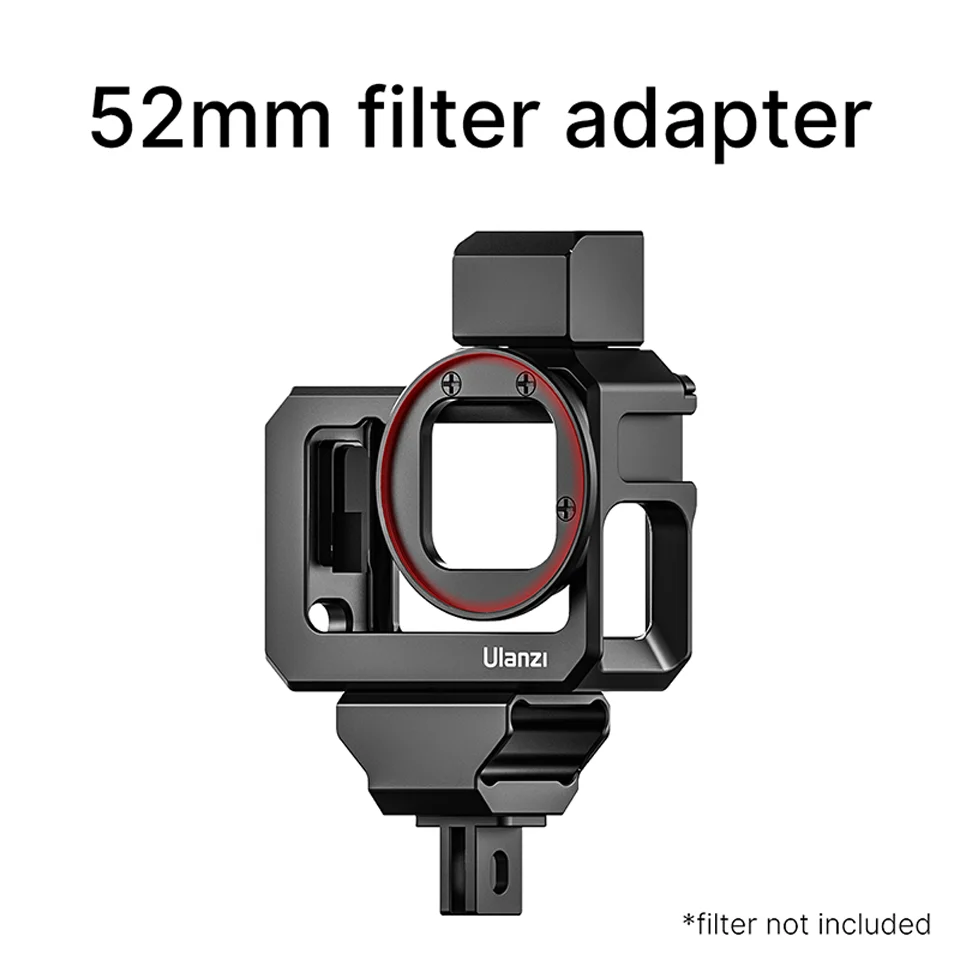 Ulanzi Aluminum Alloy Housing Camera Cage for Gopro Hero 9 With Anti-fall Cold Boot Expands Vlog Photography + MT-09 Tripod