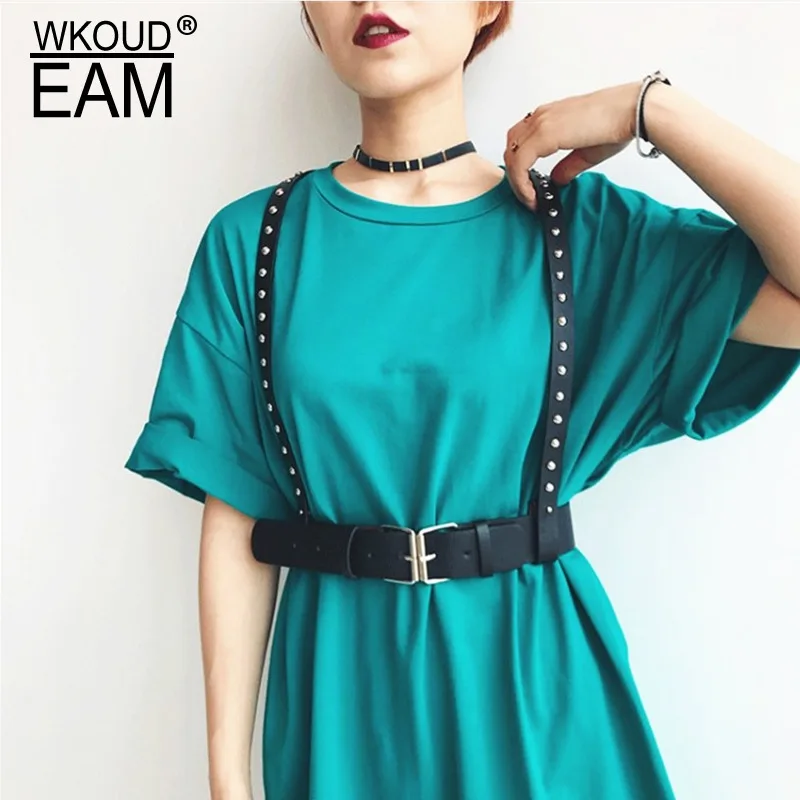 WKOUD EAM European And American Style Pure Hand-made Harajuku Punk Abdomen Belt Personality Retro Sexy Back Strap ZE124