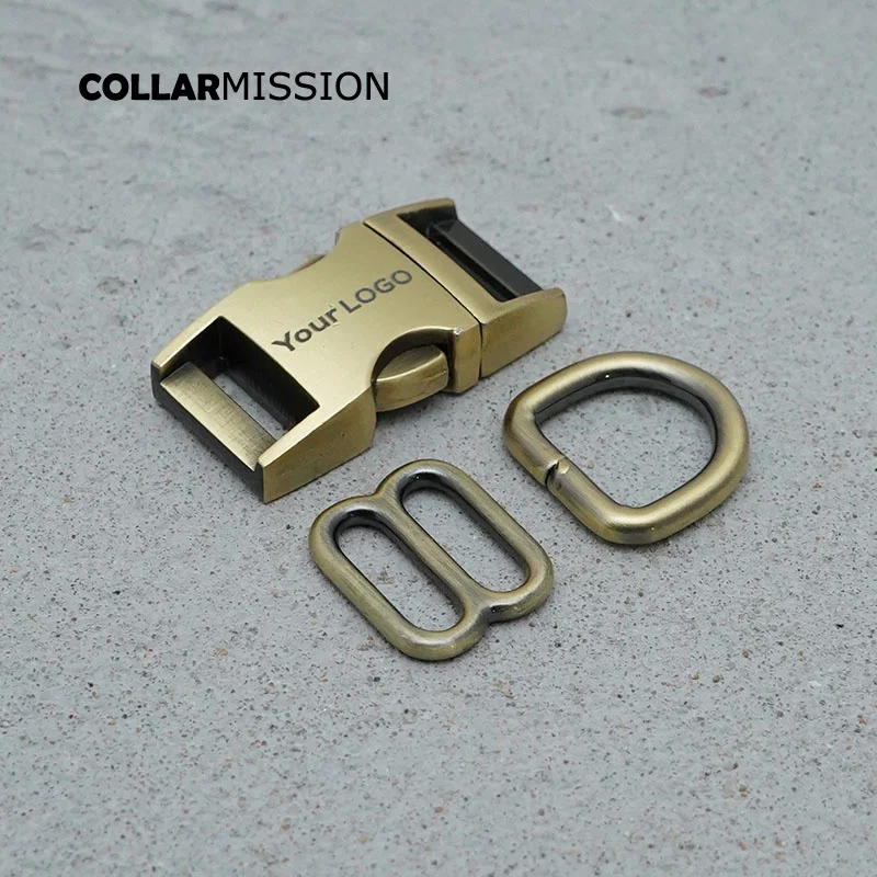 

Engraving metal plated buckle(metal buckle+adjust buckle+D ring) DIY dog collar copper 15mm webbing sewing parts good quality