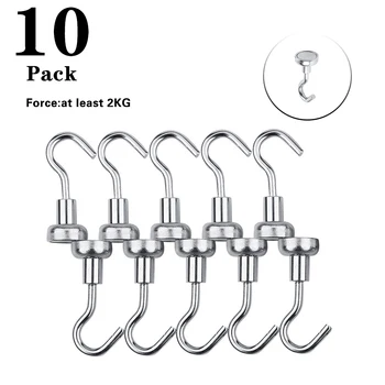 

Magnetic hooks, Strong Neodymium Magnet Hook for Kitchen, Home, Workplace, Office and Garage, 2kg Pack of 10 multi use magnet