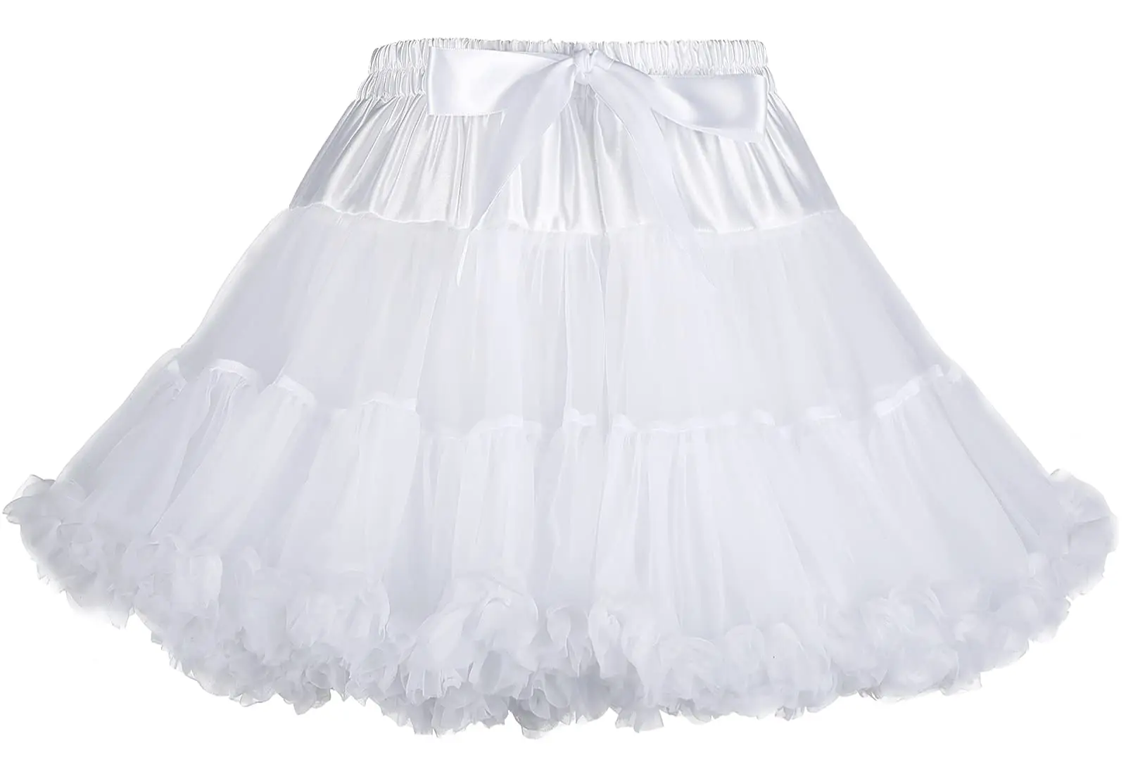 Women’s Petticoat Skirts Tulle Underskirts Chiffon Half Slips Fluffy