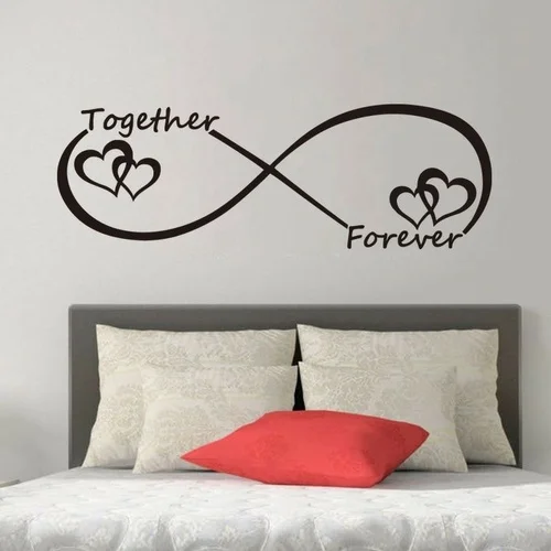 Us 1 34 30 Off Together Forever Inspirational Quotes Wall Stickers Home Decoration Diy Study Room Bedroom Mural Art Vinyl Decals In Wall Stickers