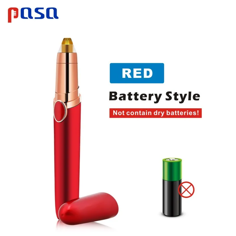 AA battery(Red) Электрический триммер для бровей/удаление волос для лица и бровей/мини бритва для бровей/Мгновенный безболезненный портативный эпилятор - Цвет: AA battery(Red)
