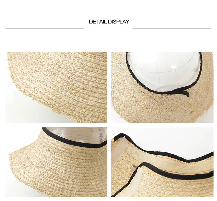 Высококачественная женская летняя кепка, складная, ручная работа, регулируемая солнцезащитная Кепка, широкий пляжный навес, кепка, козырек
