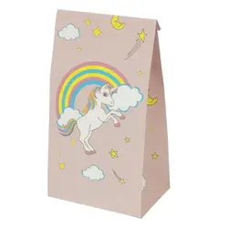 12 шт./партия бумажные подарочные пакеты Единорог бумажные подарочные пакеты для дня рождения наборы; детский душ наклейки в виде конфет
