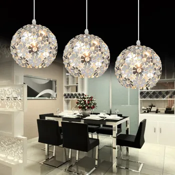 

Beautiful Flower Crystal Pendant Light Modern Lighting Fixture Lustre Hanging Pendant Lamp for Dining Room Bedroom Cord Pendant