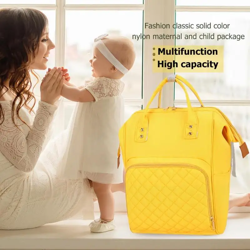 Одноцветные дорожные рюкзаки для мам, большие нейлоновые подгузники для беременных, сумки с верхней ручкой
