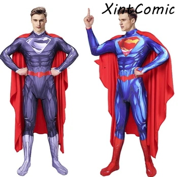 

Adults Men Kids Superman Clark Kent Cosplay Costumes Zentai Superhero Tights Bodysuit Jumpsuits Cloak