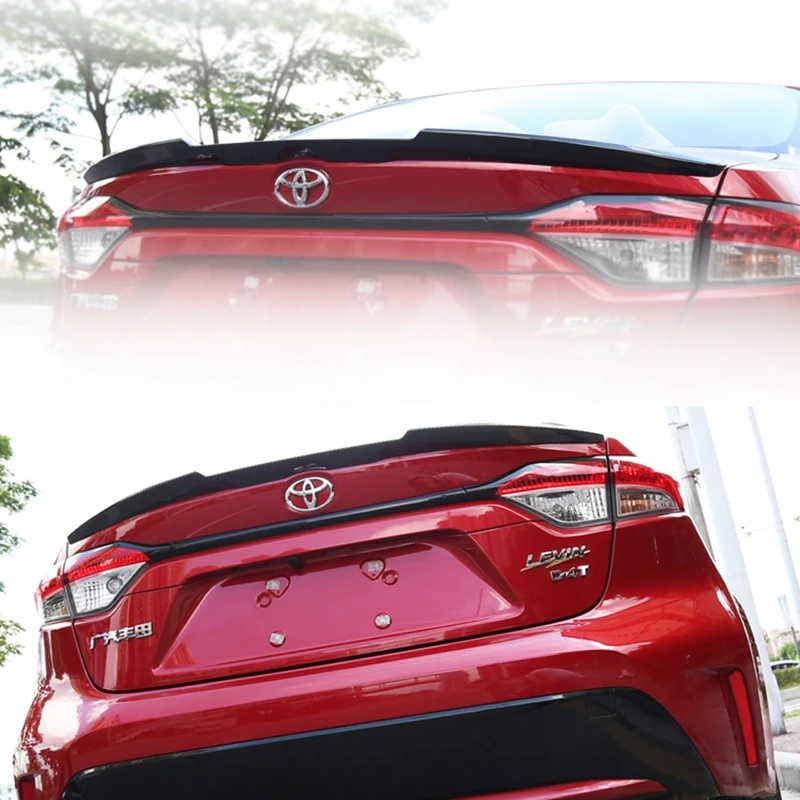 

For 2019 toyota corolla spoiler high quality ABS Material car resr wing lip spoiler by Primer Color