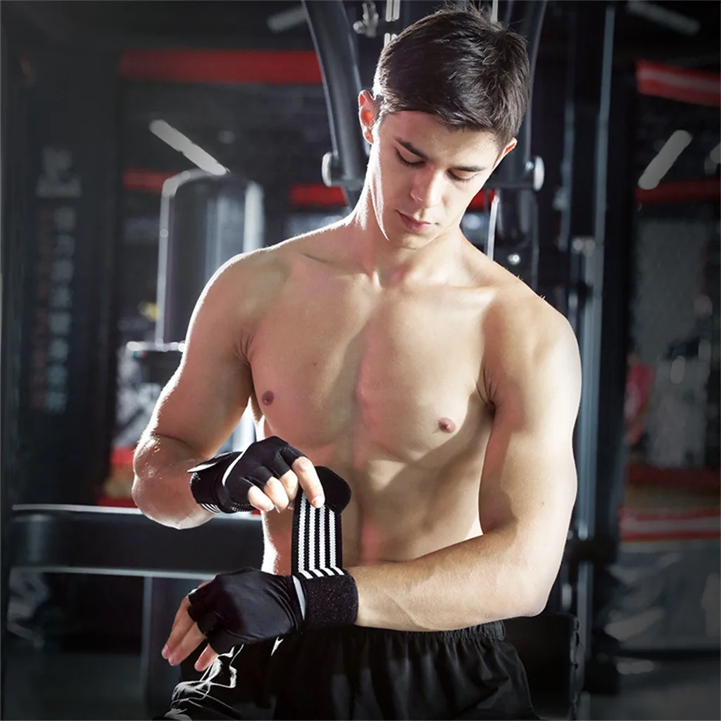 Новое поступление, мужские перчатки для тяжелой атлетики, дышащие, без .
