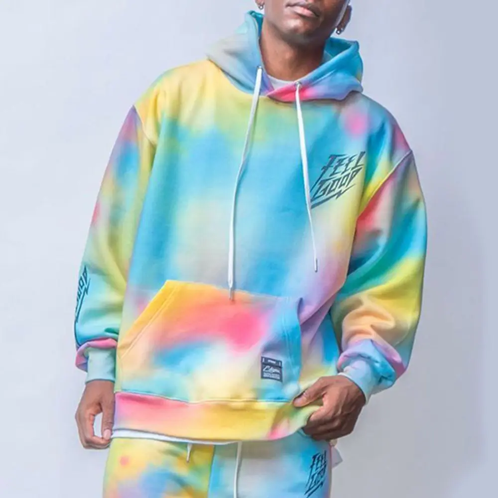 Nanaco Oversized Tie-dye Sport Men's Hoodies Set Male Hooded 100