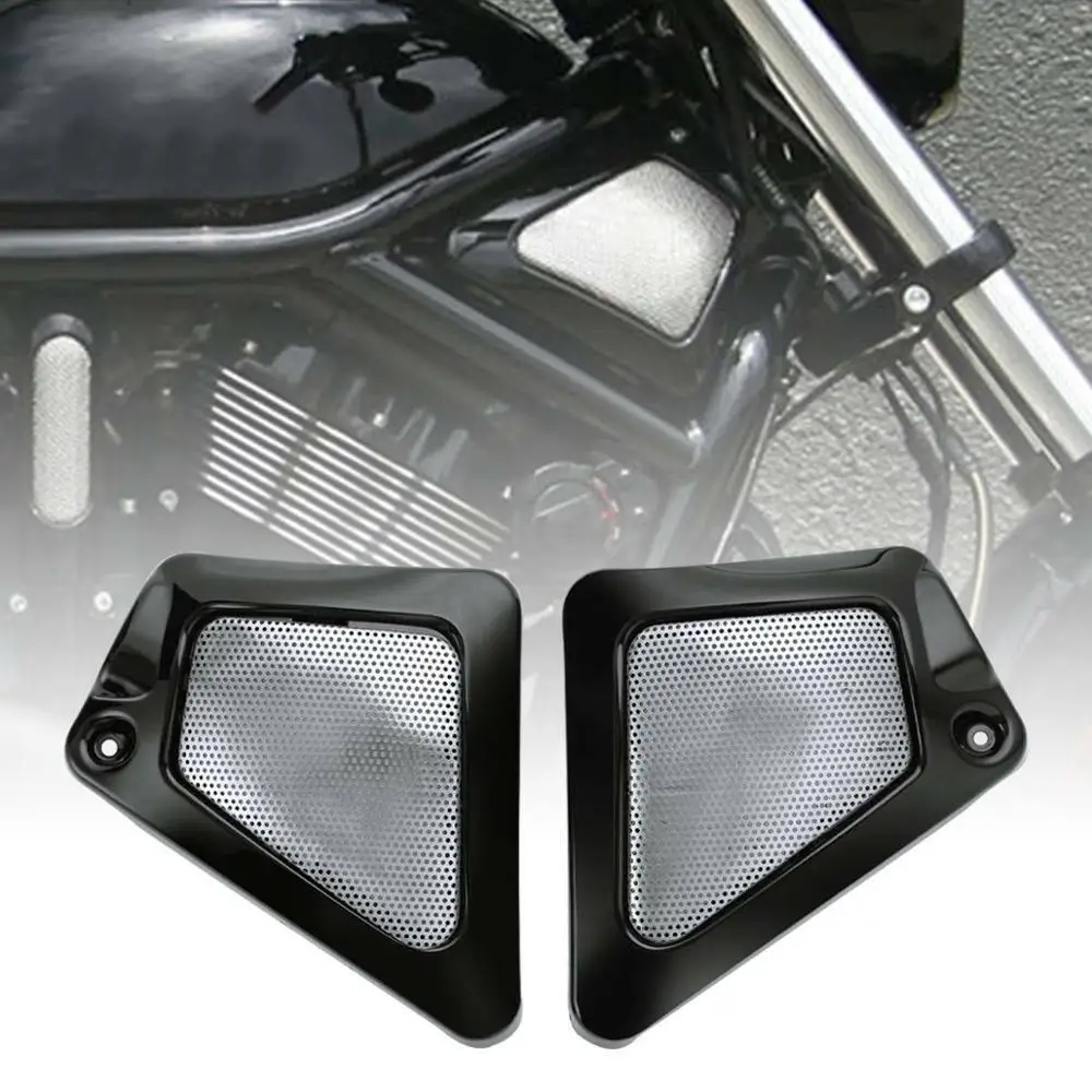 Мотоцикл черный/хром Airbox рамка шеи Боковые Крышки для Harley V-Rod VRSCAW винт VRSCF - Цвет: Black