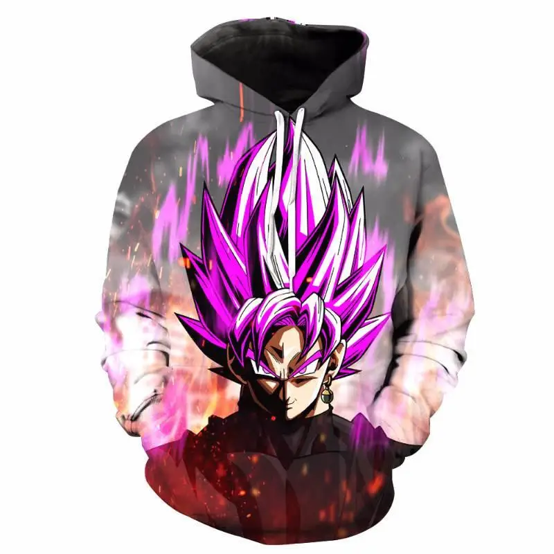 

Men's 3D Hoodie Warm Blood Japanese Cartoon Hoodie Dragon Ball Saiyan Hip Hop Sweatshirt Hoodies Male High Quality Polyester