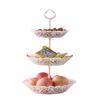 

3-Tier Storage Tray Fruit Hollow Out detachable tray Portable Countertop Serving Tray Display Platter for Desserts Snacks Candy