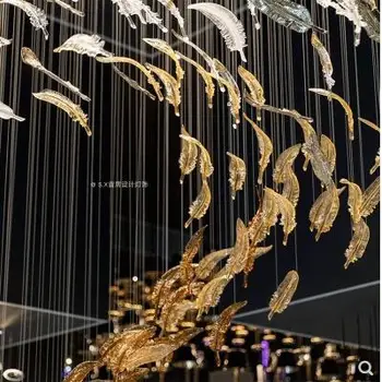 

Italian feather personality creative window decoration pendant mall clothing store art gallery stairwell chandelier hotel