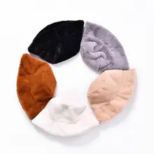 Модная женская зимняя теплая Милая Панама, однотонная шапка для охоты, рыбалки, лохматая шапка, Повседневная облегающая шапка из искусственного меха# S