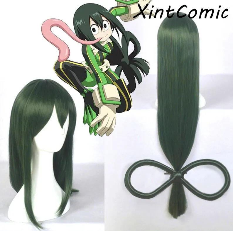 

Boku no Hero Academia Tsuyu Asui Cosplay Wig My Hero Academia Women Long Green Synthetic Hair Halloween Party Wig Prop