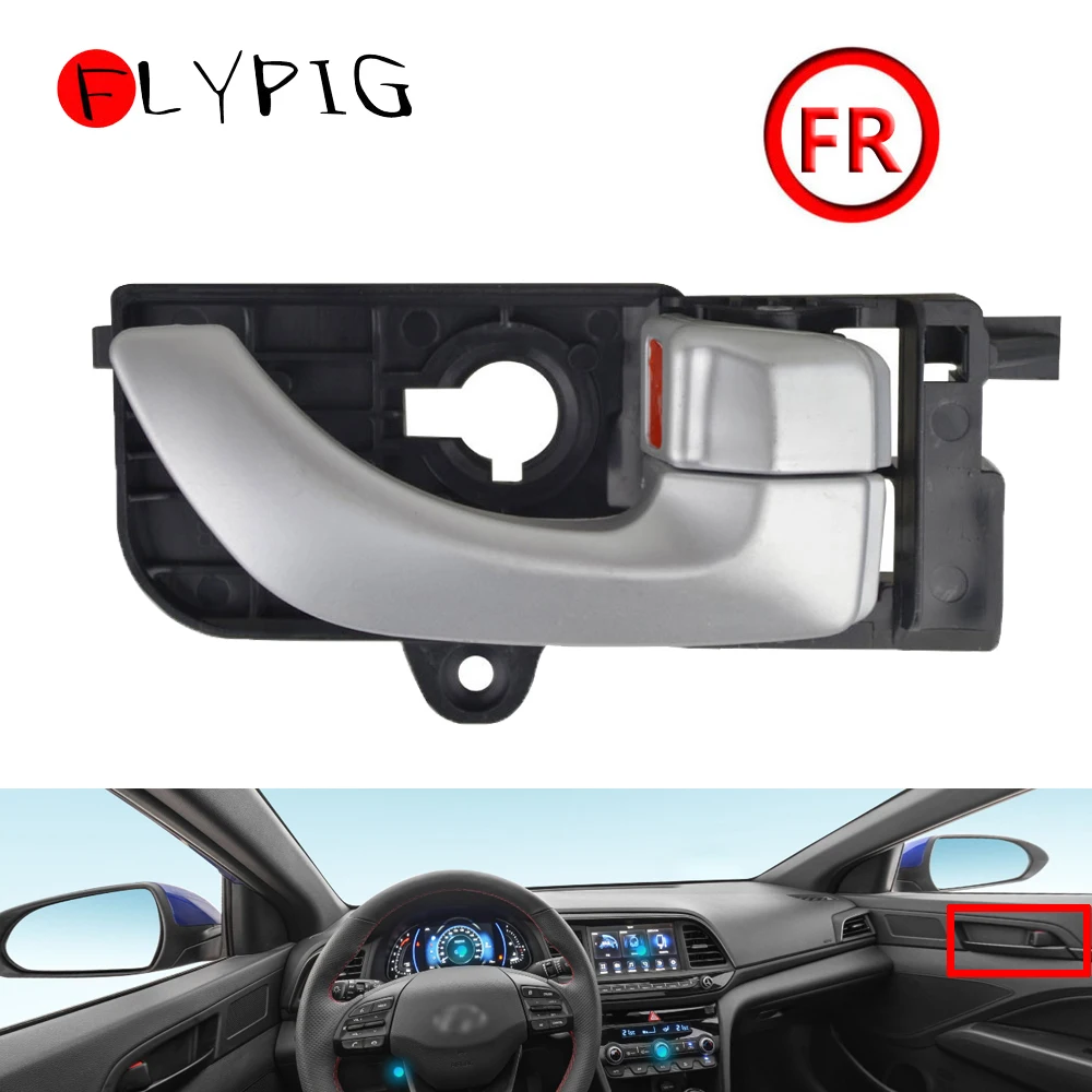 

Front Right Passenger Side Inside Silver Door Handle For 2005-2008 Hyundai Sonata