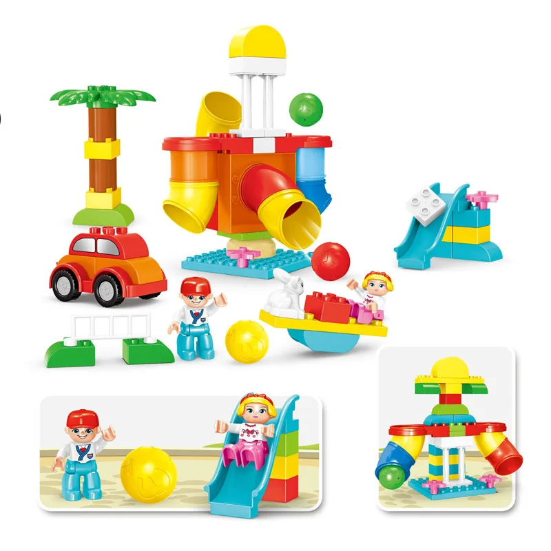 

Baby Car Building Blocks Assembled Pipeline Paradise 80 Block Ball Bearing Ball Large Particles Educational Toy Store Special Of
