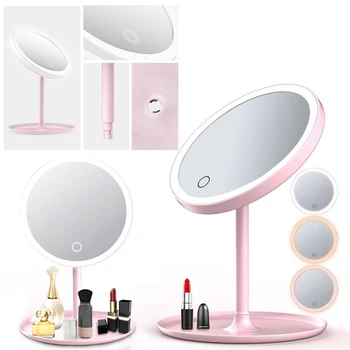 

Makeup Backlit Mirror 5X Magnifying Vanity Cosmetic Mirrors With 3 Modes Natural White LED light Bright Adjustable Mirror