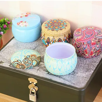 

Drum-shaped Candy Cookie Box Rose Tea Pot Tin Box Small Fresh Personality Candy Box Home Garden Festive Party Supplies