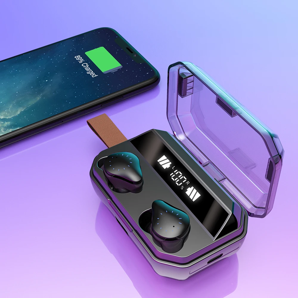 X12 Bluetooth дисплей питания наушники Беспроводная Гарнитура 3D стерео наушники зарядная коробка с двойным микрофоном водонепроницаемый авто Сопряжение