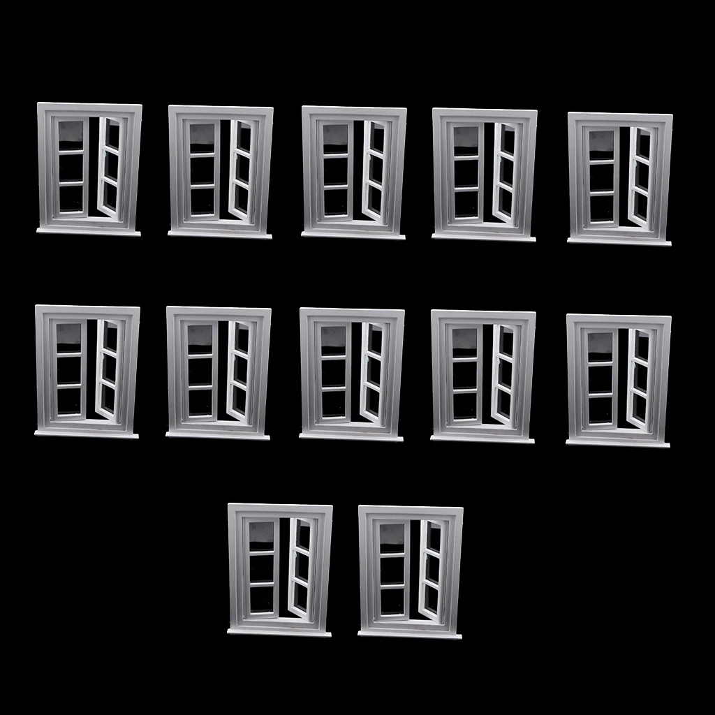 12 Lot 1/12 Mini White Windows Dolls House DIY Accs Children Toys Playset 12 Lot 1/12 Mini White Windows Dolls House DIY Accs Children Toys Playset