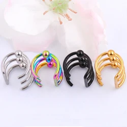 1Pcs Women Ear Clip Cuff Stainless Steel Clip On Earring Wrap Earrings Tragus Cartilage Non Piercing Earrings
