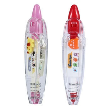 

2x Kawaii Animals Press Type Decorative Correction Tape Diary Stationery School Supply(Yellow Dog&Red Hair Strange)