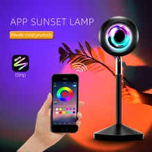Pôr do sol lâmpada rgb 16 cores aplicativo de controle remoto atmosfera projeção led night light para casa quarto loja fundo decoração