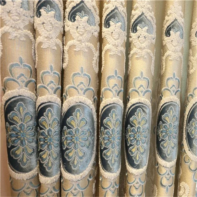 Curtain Европа Роскошная вышивка затемненные оконные шторы для гостиной классический мастерство Высокое качество шторы для спальни - Цвет: Curtain