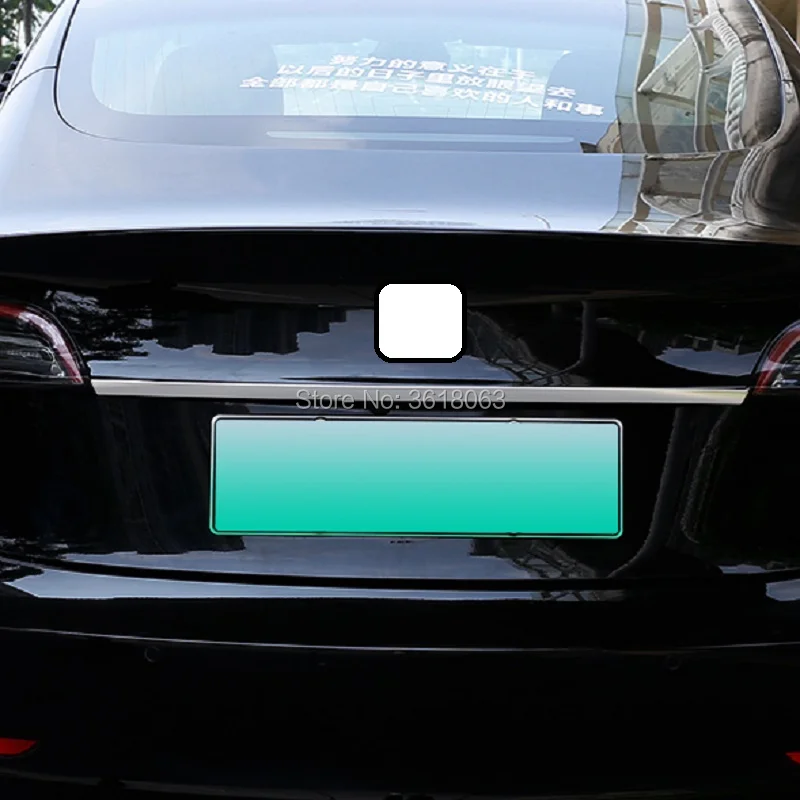 Для Tesla модель 3- нержавеющая сталь Задняя Крышка багажника Отделка крышки багажника Наклейка наружный автомобильный стиль украшения Аксессуары