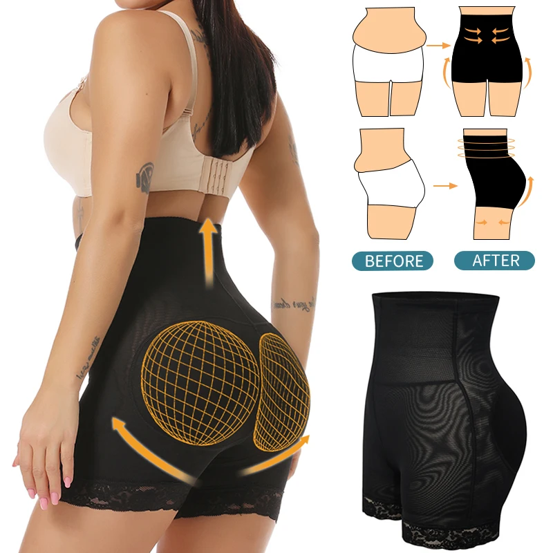 

High Waist Shapewear Butt Lifter Booty Enhancer Waist Trainer Hip Pads Body Shaper Tummy Slimming Sheath Padded Panties Shorts