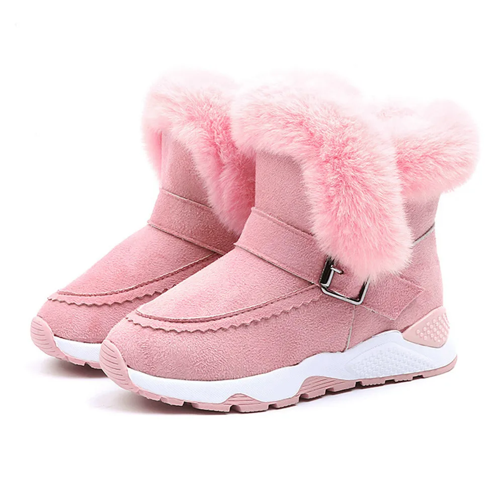 Зимние детские ботинки для маленьких мальчиков и девочек; детские зимние ботинки из флока на меху; теплые зимние ботинки на плоской подошве; ботинки для детей; зимние ботинки; ботинки
