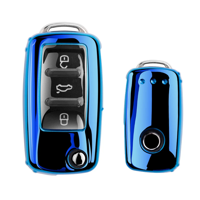 Мягкий ТПУ чехол для ключей автомобиля полное покрытие для VW Volkswagen Polo Golf Passat Beetle Caddy T5 Up Eos Tiguan Skoda A5 SEAT Leon Altea