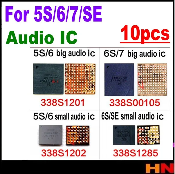 10 шт. оптовая продажа для iphone 5 5c SE 6 6s 7 PLUS аудио ic маленький большой IC чип 338S1116 IC1285
