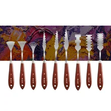 Набор ножей для нанесения краски H& B из 9 предметов-универсальный набор ножей из нержавеющей стали и дерева для смешивания красок, аппликаты для толстой краски