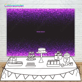 

Photography Background Black Sparkly Purple Glitter Happy Birthday Party Wedding Events Banner Photo Backdrop Photo Studio Prop