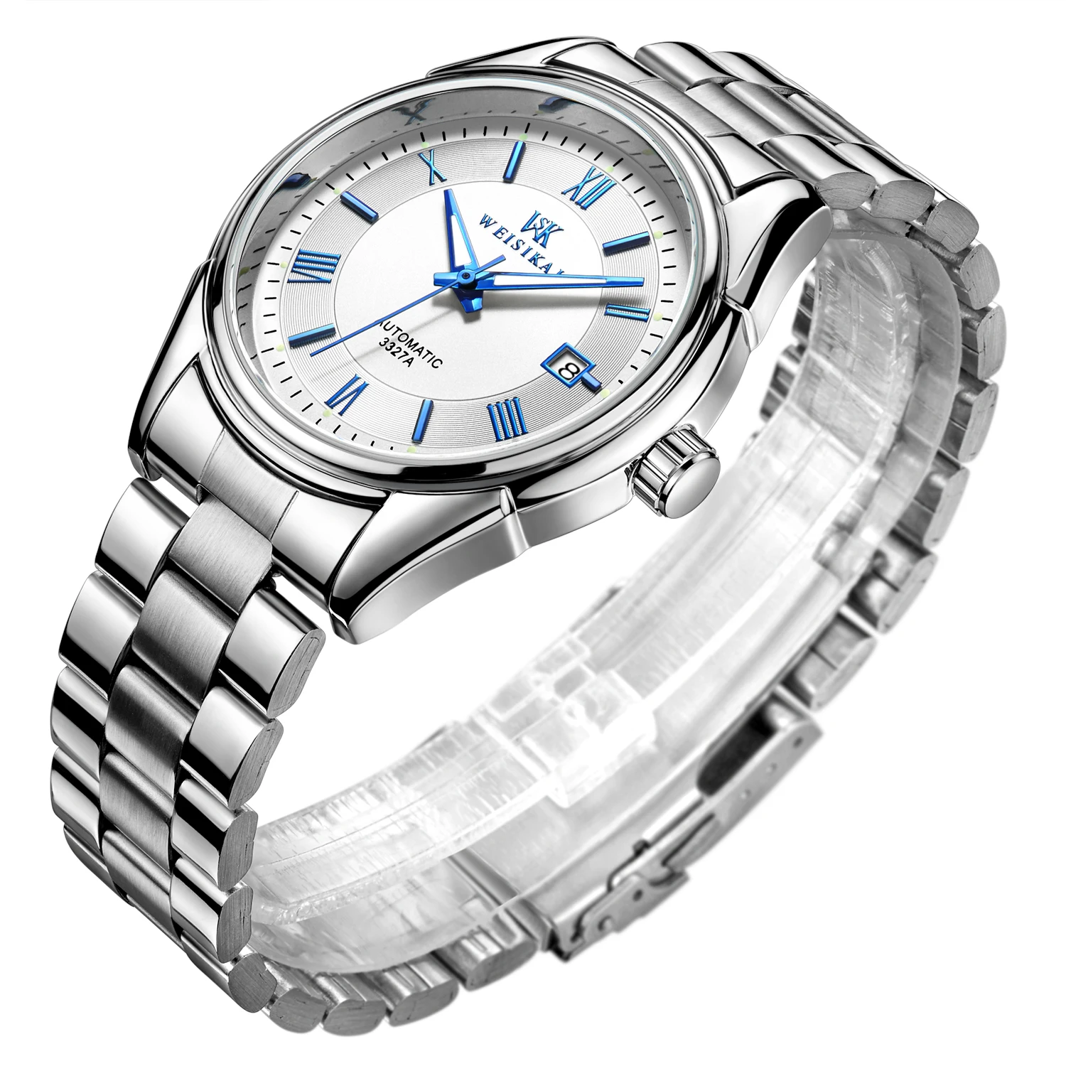 

Men's Mechanical Watch WEISIKAI Top Brand Luxury Male Minimalist Watch Stainless Steel Strap Wristwatch Clock Relogio Masculino