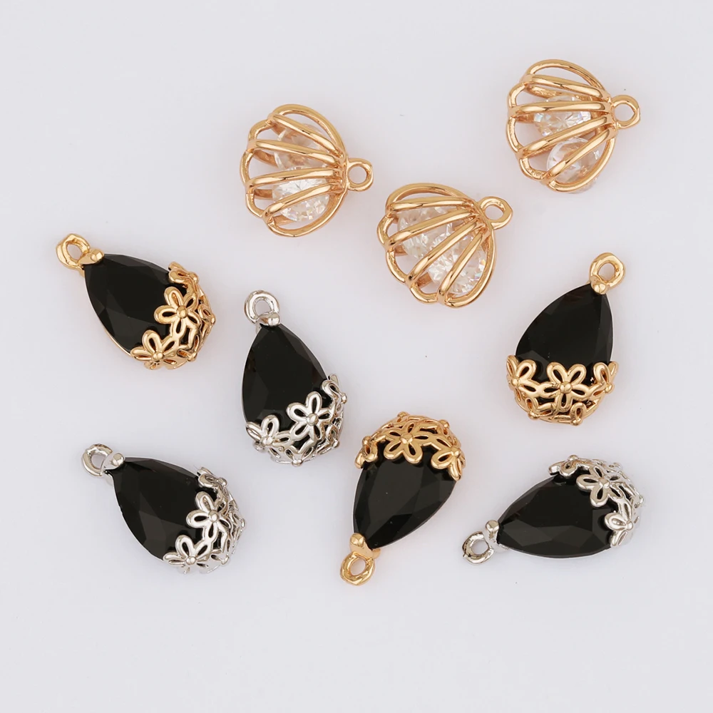 

WHSOK 50Pcs Earrings Pendant/Jewelry Accessories/CZ Charms/Hand Made/DIY/Oval Waterdrop Shape/Jewelry Findings & Components